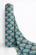 Turquoise Geometric Cotton Fabric